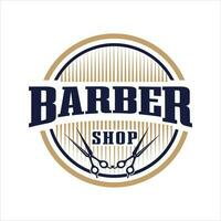 Friseur Logo Jahrgang klassisch Stil, Barbier Geschäft Mode Friseur Symbol Abzeichen modern minimalistisch einfach, Barbier Geschäft, retro Symbol vektor