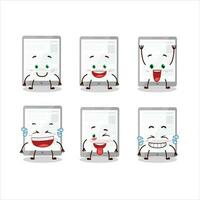 Karikatur Charakter von Nachrichten im Tablette mit Lächeln Ausdruck vektor