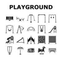 Spielplatz Park draussen abspielen Symbole einstellen Vektor