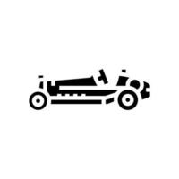 Jahrgang Rennen Auto Fahrzeug Glyphe Symbol Vektor Illustration