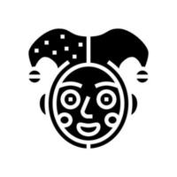 clown karneval visa glyf ikon vektor illustration