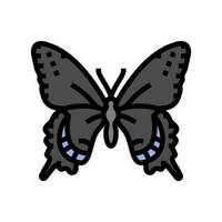schwarz Schwalbenschwanz Frühling Farbe Symbol Vektor Illustration