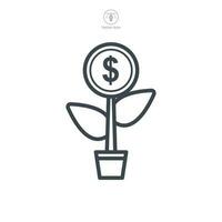 Geld Baum Symbol Symbol Vorlage zum Grafik und Netz Design Sammlung Logo Vektor Illustration
