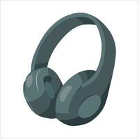 kabellos Kopfhörer, Kopfhörer schwarz Farbe. Audio- Ausrüstung zum Musik- Hören. vektor