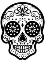 spanisch Erbe Zucker Schädel Ringelblume festlich dia de los Muertos Vektor Symbol