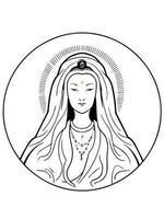 Vektor Symbol von Guanyin Bodhisattva asiatisch Gottheit