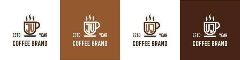 brev jv och vj kaffe logotyp, lämplig för några företag relaterad till kaffe, te, eller Övrig med jv eller vj initialer. vektor