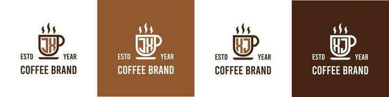 Brief jx und xj Kaffee Logo, geeignet zum irgendein Geschäft verbunden zu Kaffee, Tee, oder andere mit jx oder xj Initialen. vektor