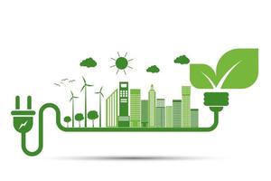 gröna energitekniska idéer för miljön vektor