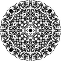 Schwarz-Weiß-Mandala-Vektorillustration vektor