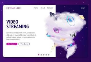 Video Streaming Internet Film Bedienung Landung Seite vektor