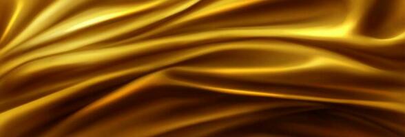 Gold Seide Stoff Hintergrund, Satin- Stoff Textur vektor