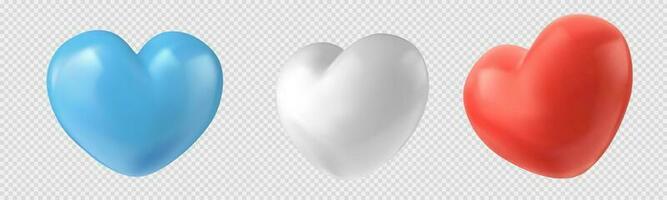 3d kärlek symboler, hjärta form ballonger vektor