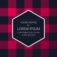 Trendiga Lumberjack Pattern Party Invitation Design Mall vektor