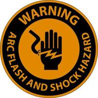 Warnung Fußboden Zeichen Bogen Blitz und Schock Gefahr vektor