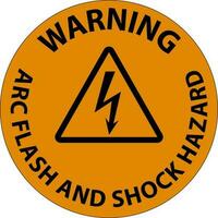 Warnung Fußboden Zeichen Bogen Blitz und Schock Gefahr vektor