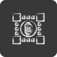 Symbol Bitcoins Technologie. geeignet zum Bildung Symbol. Kreide Stil. einfach Design editierbar Vektor