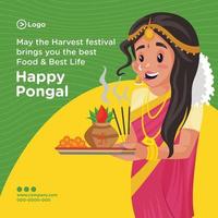 Bannerentwurf der glücklichen pongal Festivalschablone vektor