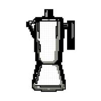 retro Moka Topf Kaffee Spiel Pixel Kunst Vektor Illustration