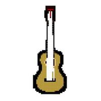 Konzert akustisch Gitarre Spiel Pixel Kunst Vektor Illustration