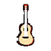 Felsen akustisch Gitarre Spiel Pixel Kunst Vektor Illustration