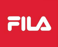 Fila Marke Logo Symbol Weiß Design Kleider Mode Vektor Illustration mit rot Hintergrund