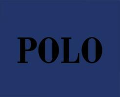 Polo Marke Logo Name schwarz Symbol Kleider Design Symbol abstrakt Vektor Illustration mit Blau Hintergrund