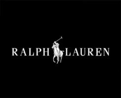 ralph lauren varumärke logotyp med namn vit symbol kläder design ikon abstrakt vektor illustration med svart bakgrund