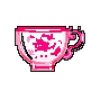 Frühstück Jahrgang Tasse Spiel Pixel Kunst Vektor Illustration