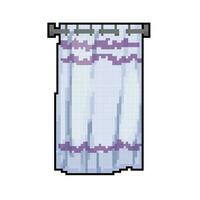 interiör dusch badrum ridå spel pixel konst vektor illustration
