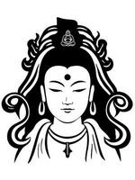 Vektor Symbol von Guanyin Bodhisattva asiatisch Gottheit