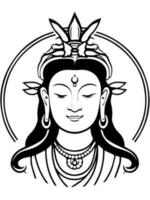 Vektor Symbol von Guanyin Bodhisattva asiatisch Gottheit