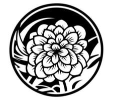 flora blomma vektor ikon tatuering