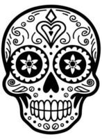 spanisch Erbe Zucker Schädel Ringelblume festlich dia de los Muertos Vektor Symbol