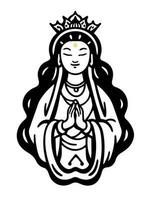 Vektor Symbol von Guanyin Bodhisattva asiatisch Gottheit