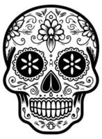 spanisch Erbe Zucker Schädel Ringelblume festlich dia de los Muertos Vektor Symbol