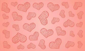 glücklicher valentinstag hintergrund. Hintergrund mit Doodle-Herzen zum Valentinstag. Vektor-Illustration. vektor