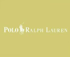 polo ralph lauren varumärke logotyp med namn vit symbol kläder design ikon abstrakt vektor illustration med guld bakgrund