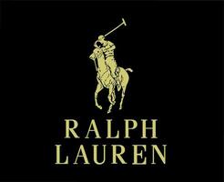 ralph Lauren Marke Symbol mit Name Gold Logo Kleider Design Symbol abstrakt Vektor Illustration mit schwarz Hintergrund