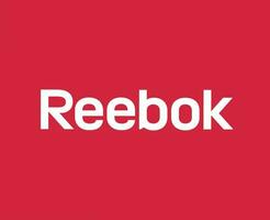 reebok Marke Logo Name Weiß Symbol Kleider Design Symbol abstrakt Vektor Illustration mit rot Hintergrund