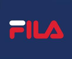 Fila Logo Marke Symbol Design Kleider Mode Vektor Illustration mit Blau Hintergrund