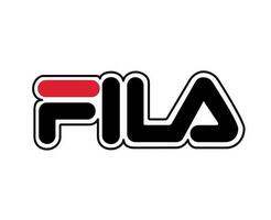 Fila Logo Marke Kleider Symbol Name schwarz und rot Design Mode Vektor Illustration