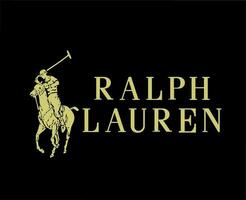 ralph Lauren Marke Symbol Gold Logo Kleider Design Symbol abstrakt Vektor Illustration mit schwarz Hintergrund