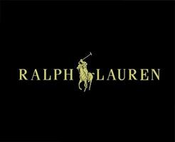 ralph Lauren Logo mit Name Gold Symbol Kleider Design Symbol abstrakt Vektor Illustration mit schwarz Hintergrund