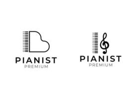 piano logotyp design. enkel piano logotyp vektor