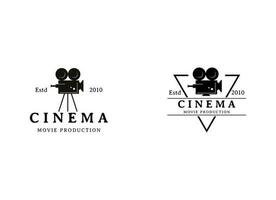 Kino Logo Design. Film Logo. rollen Film mit Kamera Logo Design Vorlage. vektor