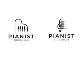 piano logotyp design. enkel piano logotyp vektor