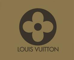 Louis vuitton Logo Marke mit Name braun Symbol Design Kleider Mode Vektor Illustration mit braun Hintergrund