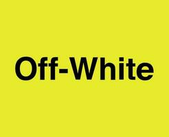 off-white logotyp varumärke namn svart symbol design kläder ikon abstrakt vektor illustration med gul bakgrund