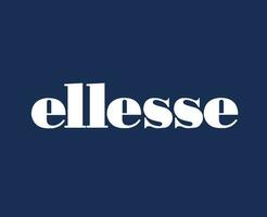 ellesse Marke Logo Name Weiß Symbol Design Kleider Mode Vektor Illustration mit Blau Hintergrund